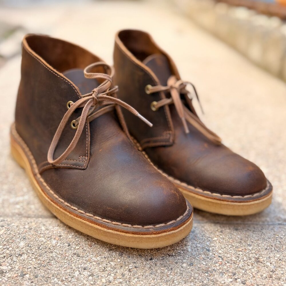 Clarks Originals Desert boot beeswax leather shoes US 6.5 Women's